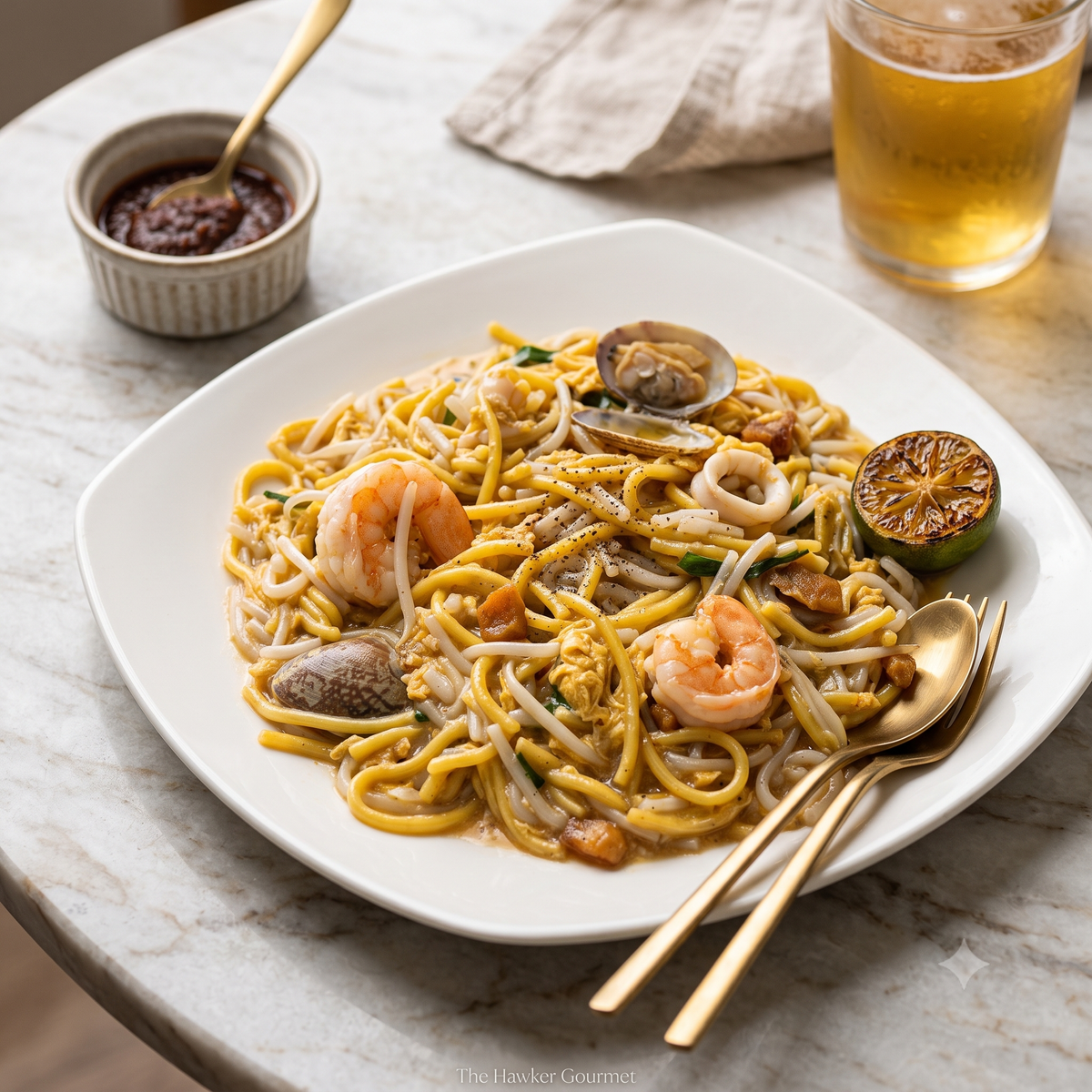 Singapore Hokkien Mee (Hokkien Prawn Noodles)